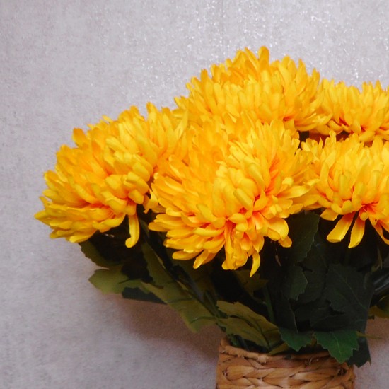 Artificial Bloom Chrysanthemum Yellow 66cm Artificial Flowers